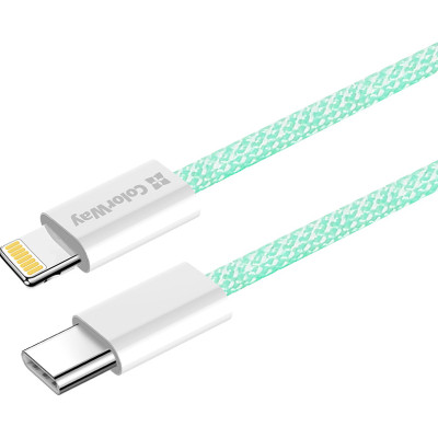 Дата кабель USB-C to Lightning 1.0m 27W green ColorWay (CW-CBPDCL061-G) Вінниця - фото 10
