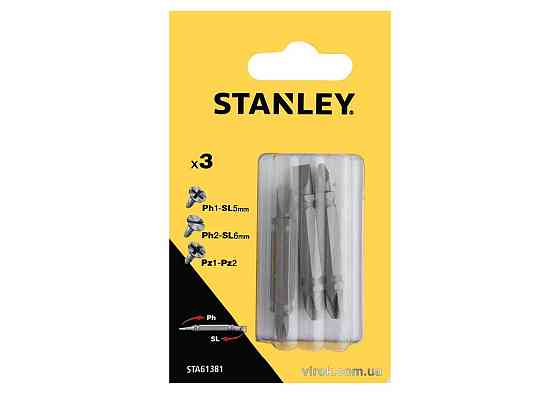 Набор насадок отверточных двусторонних STANLEY : PH1-SL5 PH2-SL6 PZ1-PZ2 x 48 мм, 3 (Шт/Уп.) Одесса