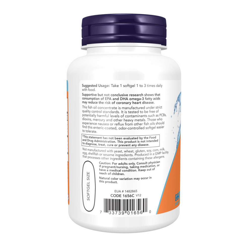 Омега-3 Now Foods Omega-3 Enteric 90 гел капс Киев - изображение 6