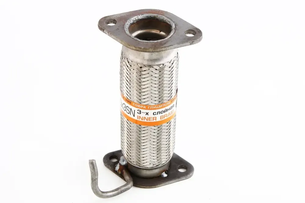 Гофра глушителя  Lanos 1.4 3-слойная EuroEx с фланцами и кронштейном (45*200) Винница - изображение 3