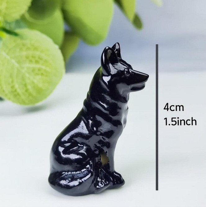 Минифигурка «Волк» из черного обсидиана – 4 см Киев - изображение 2