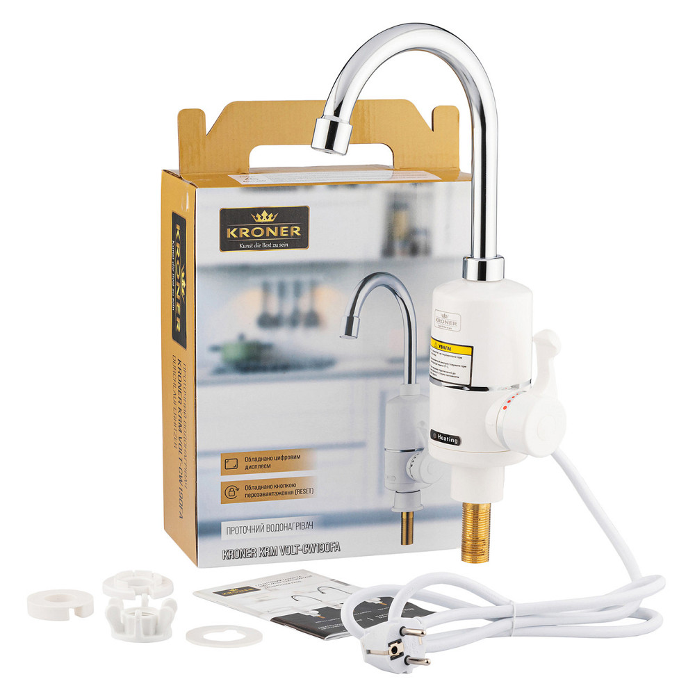 Кухонный кран с электронагревом Kroner KRM Volt - CW190FA Киев - изображение 6