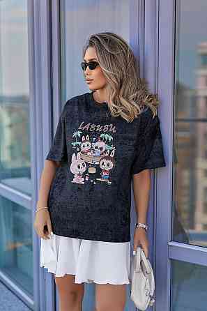 Жіноча футболка з ефектом тай-дай Labubu "Pirate" (Туреччина) | Батал Київ