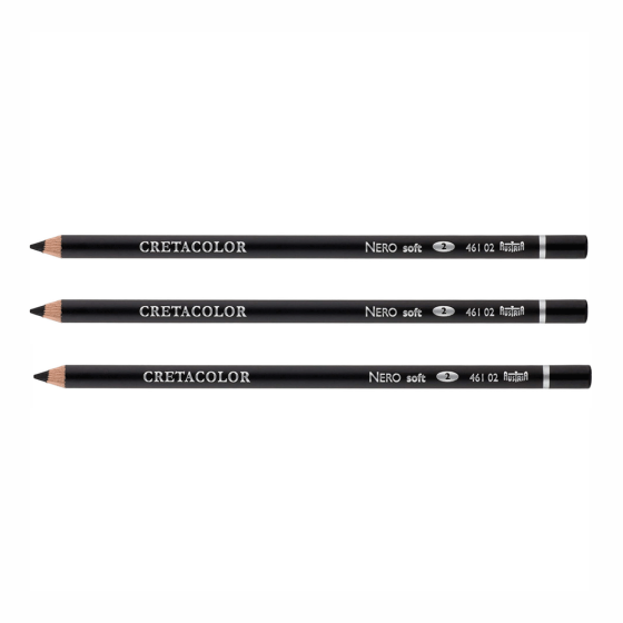 Набор карандашей для рисунка NERO мягкий No2 3 шт. Cretacolor Киев