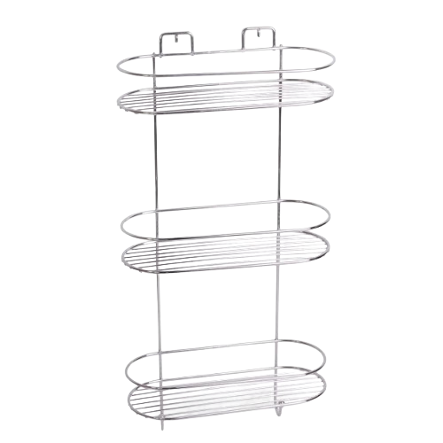 Полиця для ванної кімнати овальна 3-ярусна хромована сталь Besser Житомир - фото 1