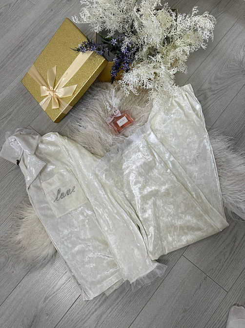 Жіноча домашня повсякденна піжама  із  мармурового велюру Одеса - фото 5