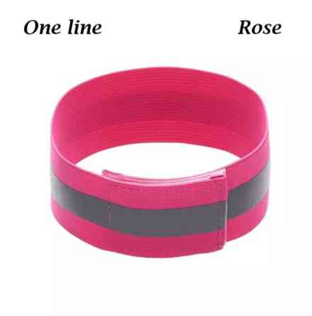 Светоотражающий браслет на одежду 4 см на 35 см розовый Киев