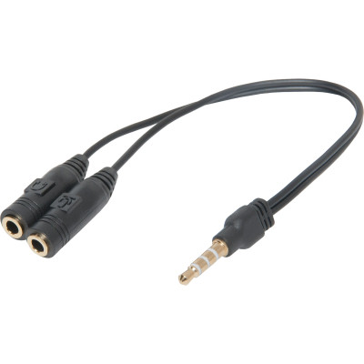 Переходник Jack 3.5mm M 4pin to 2 Jack 3.5mm F (Audio+MIC) Headset Jack Defender (63012) Винница - изображение 1