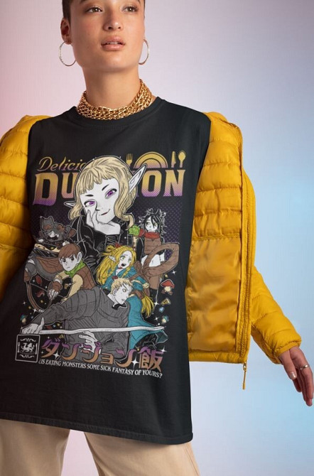 Футболка для мальчика аниме Сенсхи Сенсхи Фоод Деликиоус оверсайз (рост от 165 до 180 ) Черний AnimeJ1148m Днепр - изображение 4