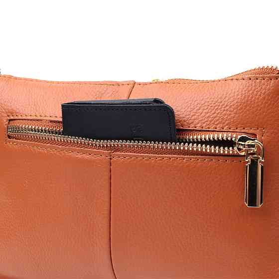 Універсальна жіноча сумка-клатч з двома ременями з натуральної шкіри Vintage 22645 Руда Київ