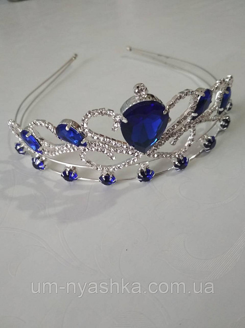 Діадема на обручі Корона срібна зі смарагдовим камінням Кривий Ріг - фото 5