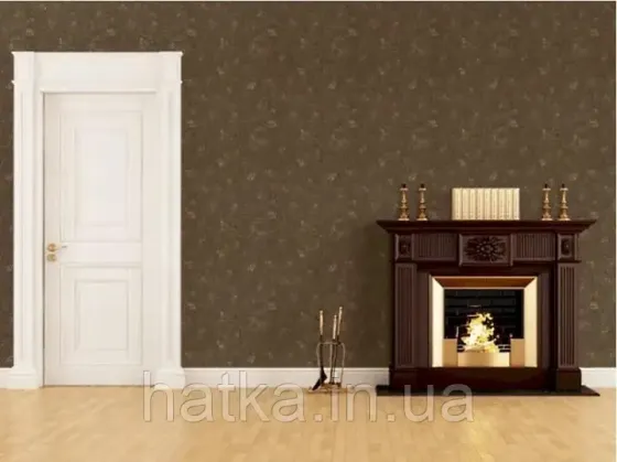 Шпалери вінілові на флізеліні Rasch Clasik 0,53х10 однотонні під тканину мішковину структурні темно-коричневі Київ