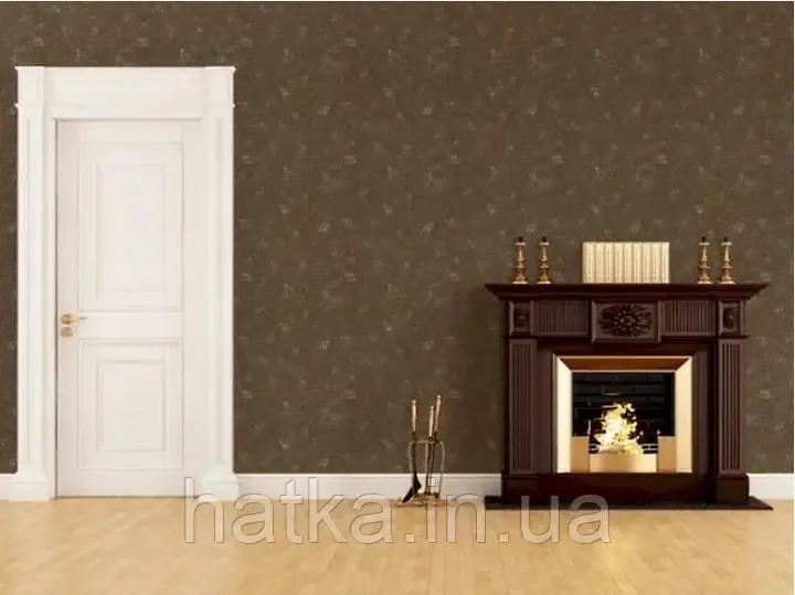 Шпалери вінілові на флізеліні Rasch Clasik 0,53х10 однотонні під тканину мішковину структурні темно-коричневі Київ - фото 1