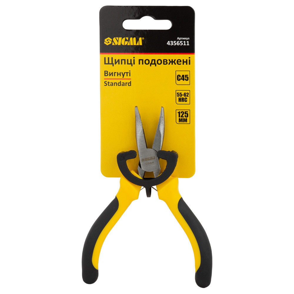 Sigma Длинногубцы изогнутые 125мм Standard SIGMA (4356511) Коломыя - изображение 2