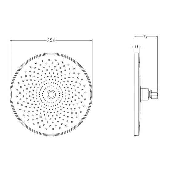 Потолочная лейка для душа Koer KP-0413-01-OH 250мм хром KR5417 Харьков