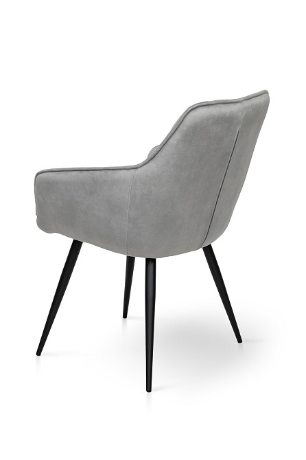 Крісло Наомі, чорний/ велюр світл-сірий Київ - фото 4