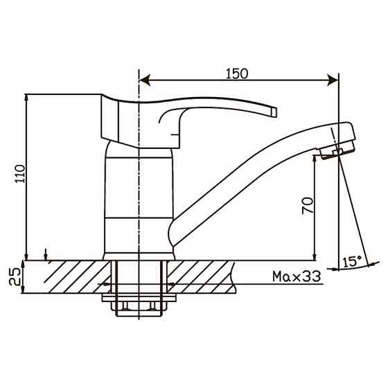 Смеситель для умывальника Haiba Focus 555 с изливом 15 см (HB0135) Харьков