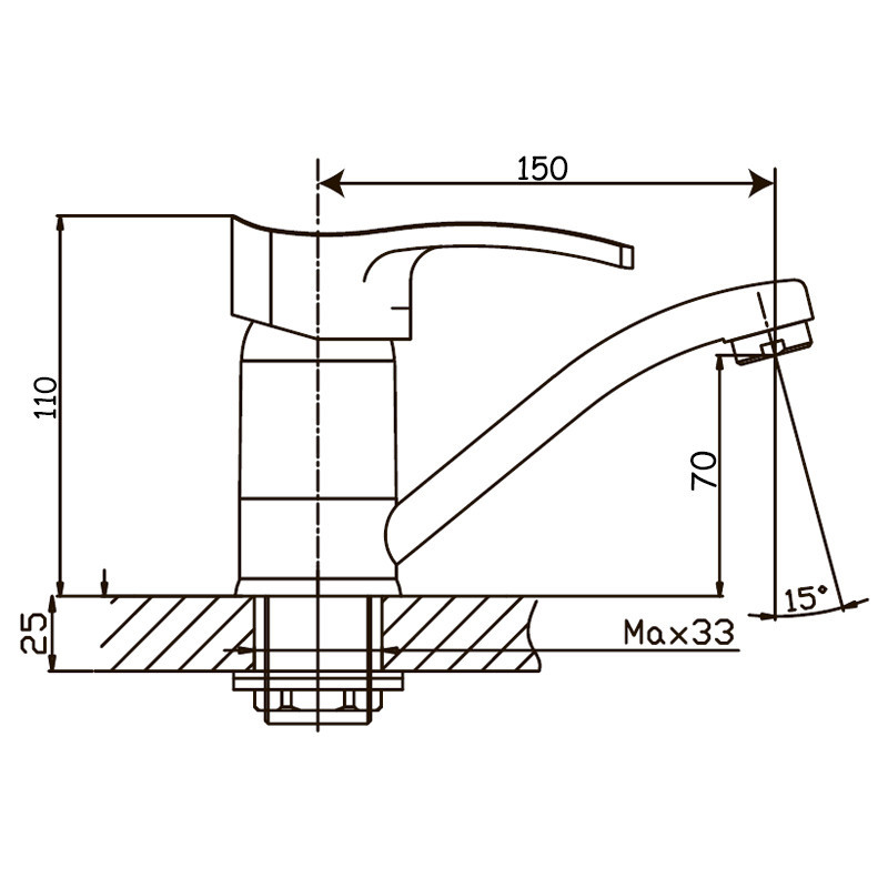 Смеситель для умывальника Haiba Focus 555 с изливом 15 см (HB0135) Харьков - изображение 2