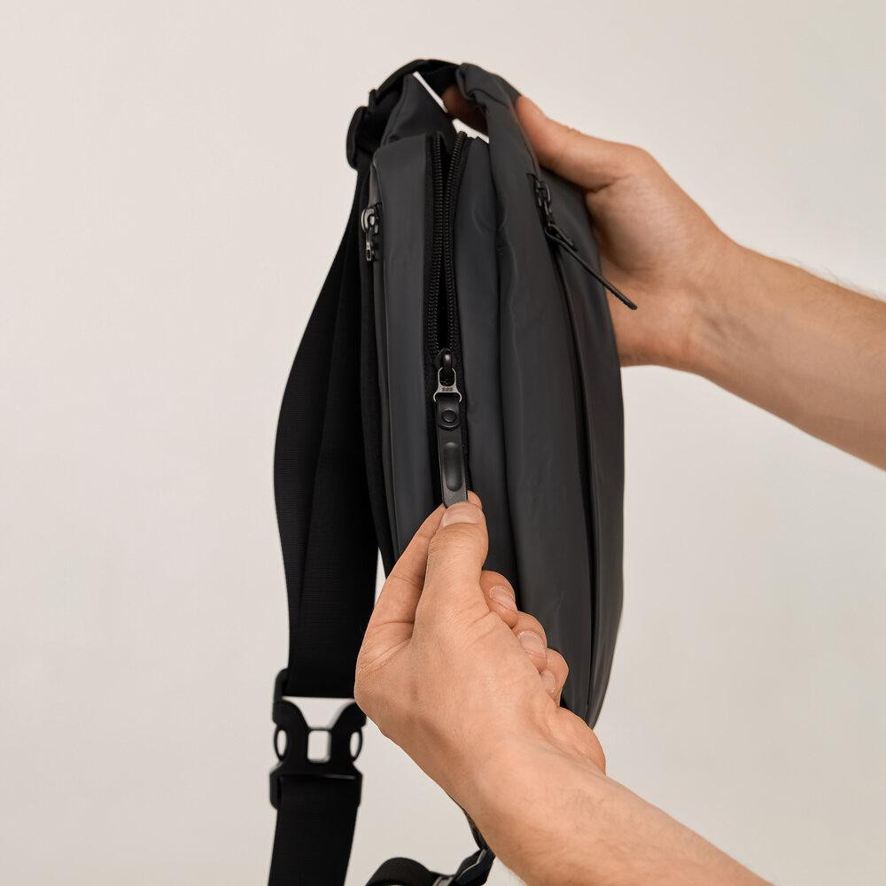 Мужская бананка нейлоновая сумка серая Pobedov Minimal Киев - изображение 5