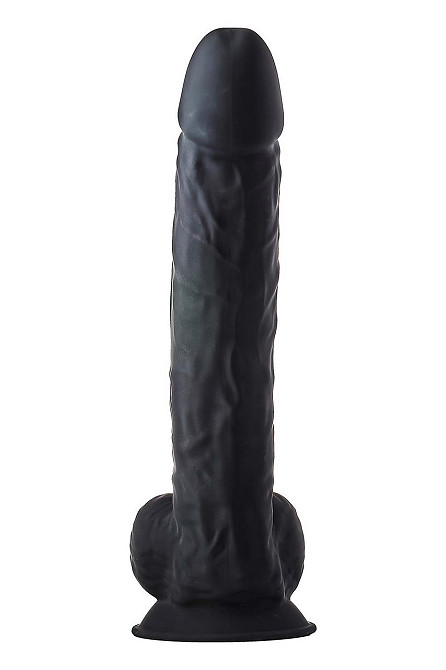 Фаллоимитатор гигантский реалистичный Dreamtoys Real Love на присоске с мошонкой, черный Sex Aura Киев - изображение 5