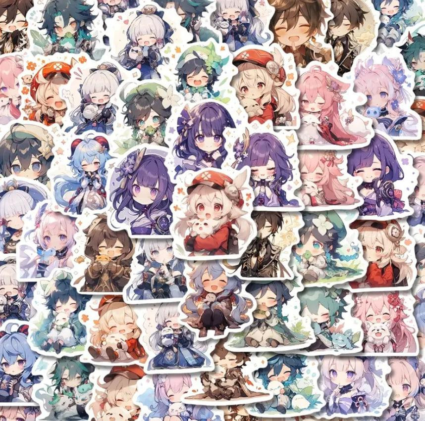 Наклейка Genshin Impact. Аниме.Водонепроницаемые эстетические наклейки Геншин Импакт. Стикерпак Gens Киев - изображение 1