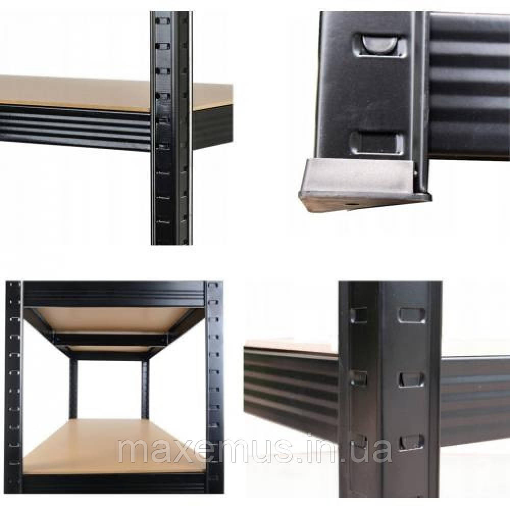 Стеллаж металлический усиленный Siker P90 40L Черный 180х90х40 см 5 полок (нагрузка до 875 кг) для гаража и состава Мостиська - фото 10