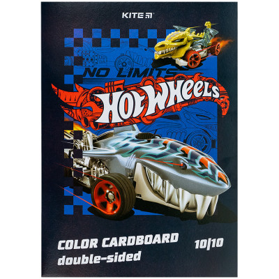 Цветной картон Kite А4 двухсторонний Hot Wheels 10 листов (HW24-255) Винница - изображение 1