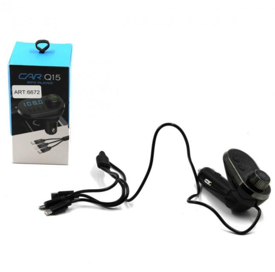 FM трансмиттер MOD. CAR Q15 BT с Bluetooth, USB, Type-C/V8/Lightning кабелями для авто Киев