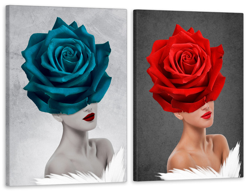 Модульная картина в гостиную / спальню   Дівчина троянда  TLV-2_060 70x102 см Київ - фото 1