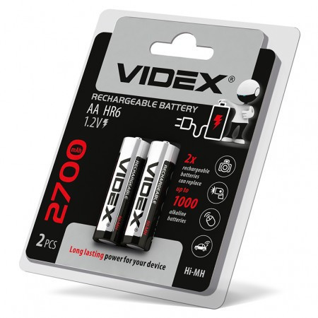 Аккумулятор VIDEX HR6 AA Ni-MH 2700mAh 1.2V 1 шт. Днепр - изображение 2