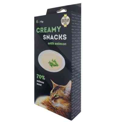 Лакомство для котов Lucky Star Мягкое пюре из мякоти дикого лосося в стеках 10 г (4820281500206) Вінниця