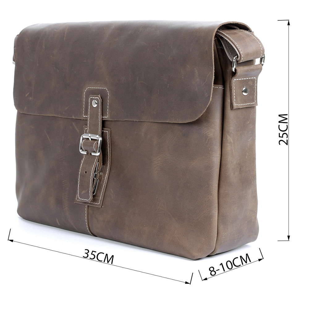 Сумка SHVIGEL 00980 из натуральной винтажной кожи Коричневая Киев - изображение 3