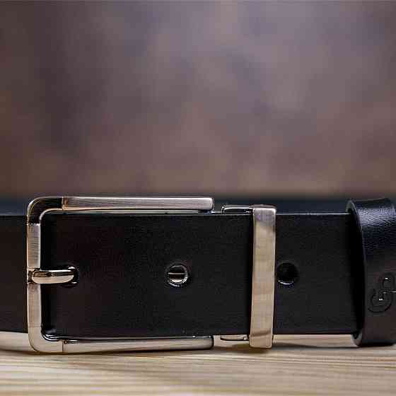 Ремінь чоловічий шкіряний Чорний (GRANDE PELLE) Київ