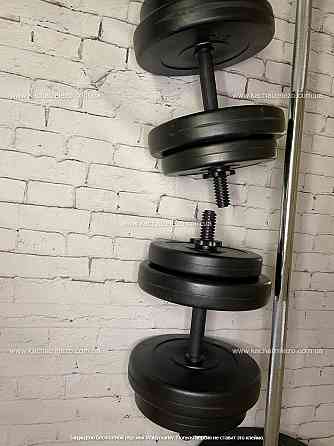 Штанга набірна + гантелі на 110 кг Гантелі, гирі, штанги та диски ударостійкий пластик Київ