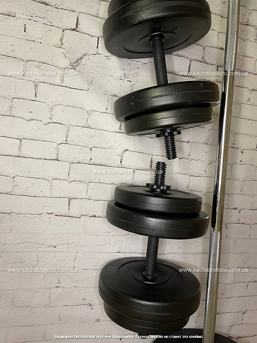 Штанга наборная + гантели на 110 кг Гантели, гири, штанги и диски ударостойкий пластик Киев - изображение 6