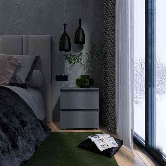 Тумба прикроватная Эверест ТЛ-1 Лайт 45х38х49 см Графит (DTM-4911) Львов