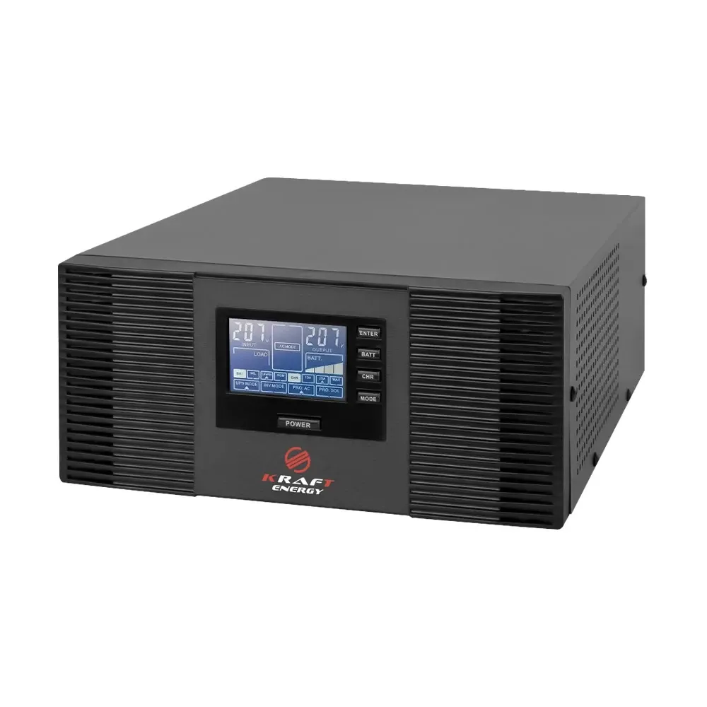 Інвертор Kraft KRF-AVR1000VA/800W-12V з правильною синусоїдою під зовнішній акумулятор (42-00092) Киев - изображение 7