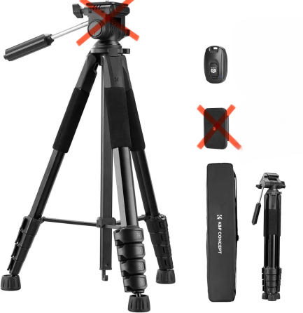 Штатив K&F CONCEPT S255A3+BV01 черный 190 см алюминиевый до 4 кг легкий компактный Киев