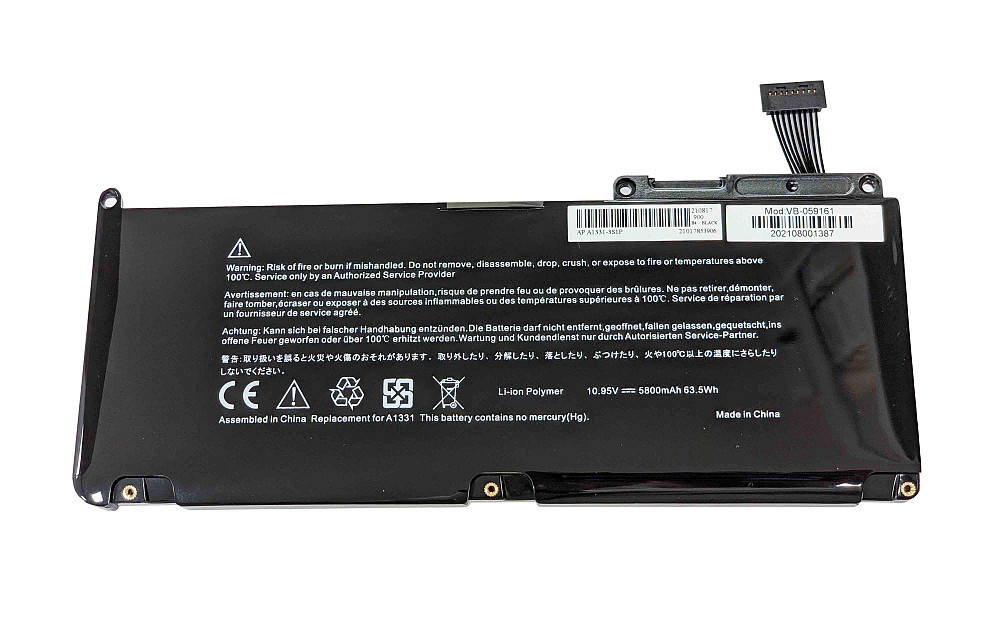 Аккумулятор для ноутбука Apple A1331 MacBook 13" 10.95V Black 5800mAh OEM Вінниця - фото 1