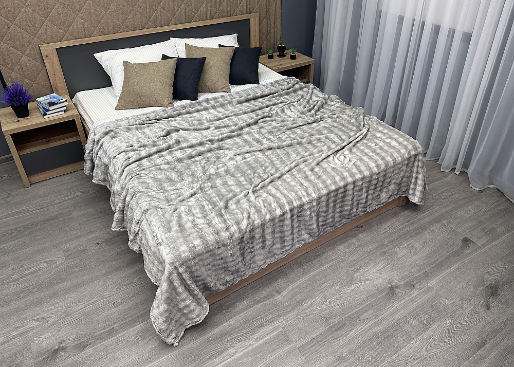 Плед-покривало 200х230 см (+-5см) Soft Night Світло-сірий (87-138) Київ - фото 3