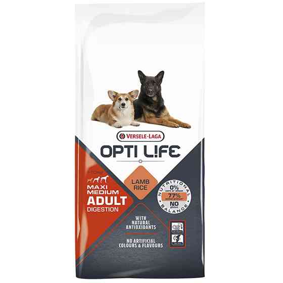 Opti Life Adult Digestion Medium & Max ОПТІ ЛАЙФ ЯГНЯ СЕРЕДНІХ ВЕЛИКИХ сухий суперпреміум корм для собак з чутливим травленням середніх і великих  Київ