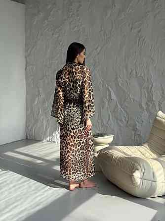 Довгий шифоновий халат Леопард L/2XL Харьков