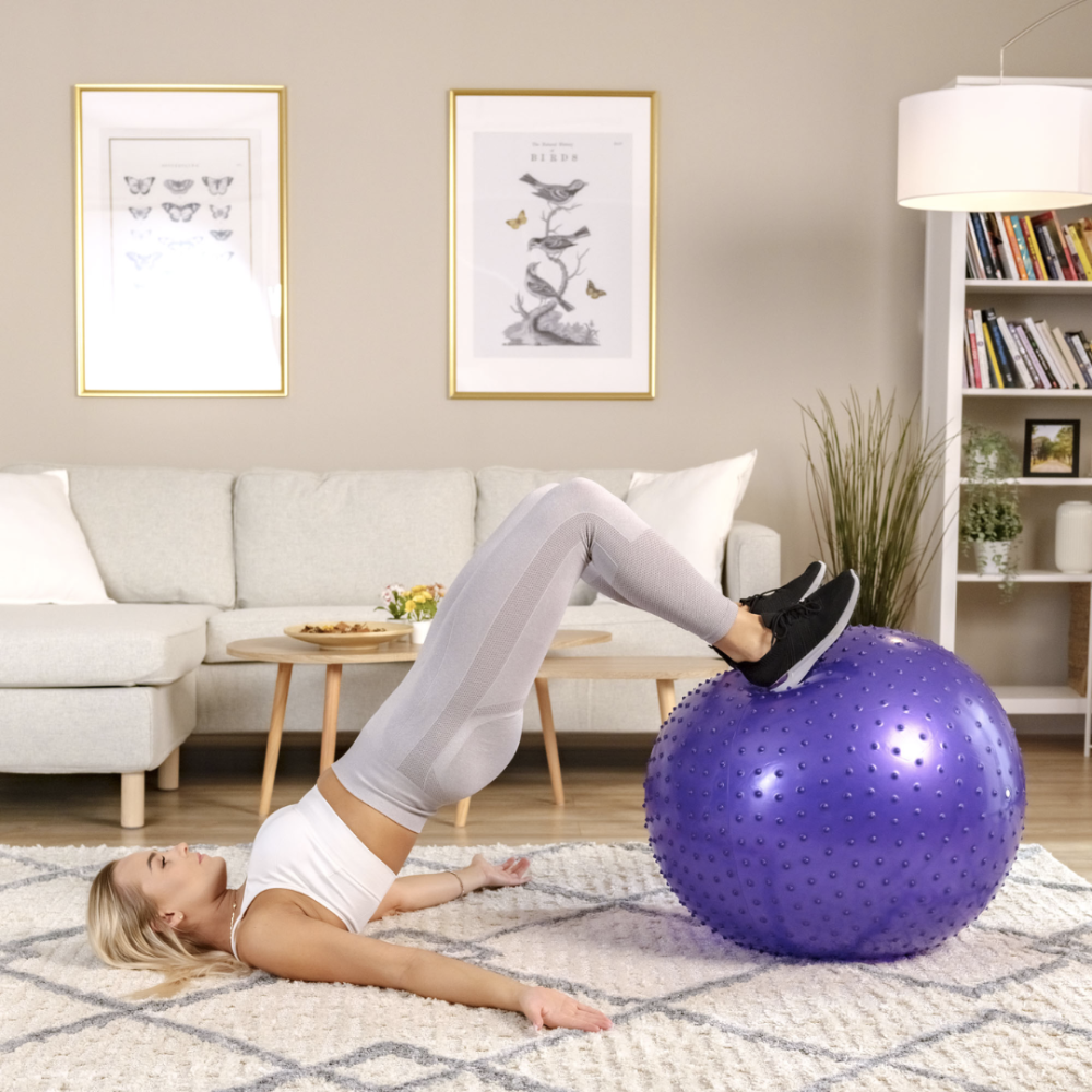 Фітбол масажний Hop-Sport 65см фіолетовий + насос Київ - фото 7
