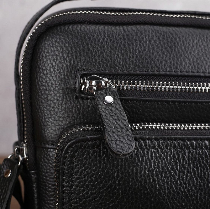 Кожаная мужская сумка-барсетка через плечо черная Tiding Bag A25-1278C Киев - изображение 10