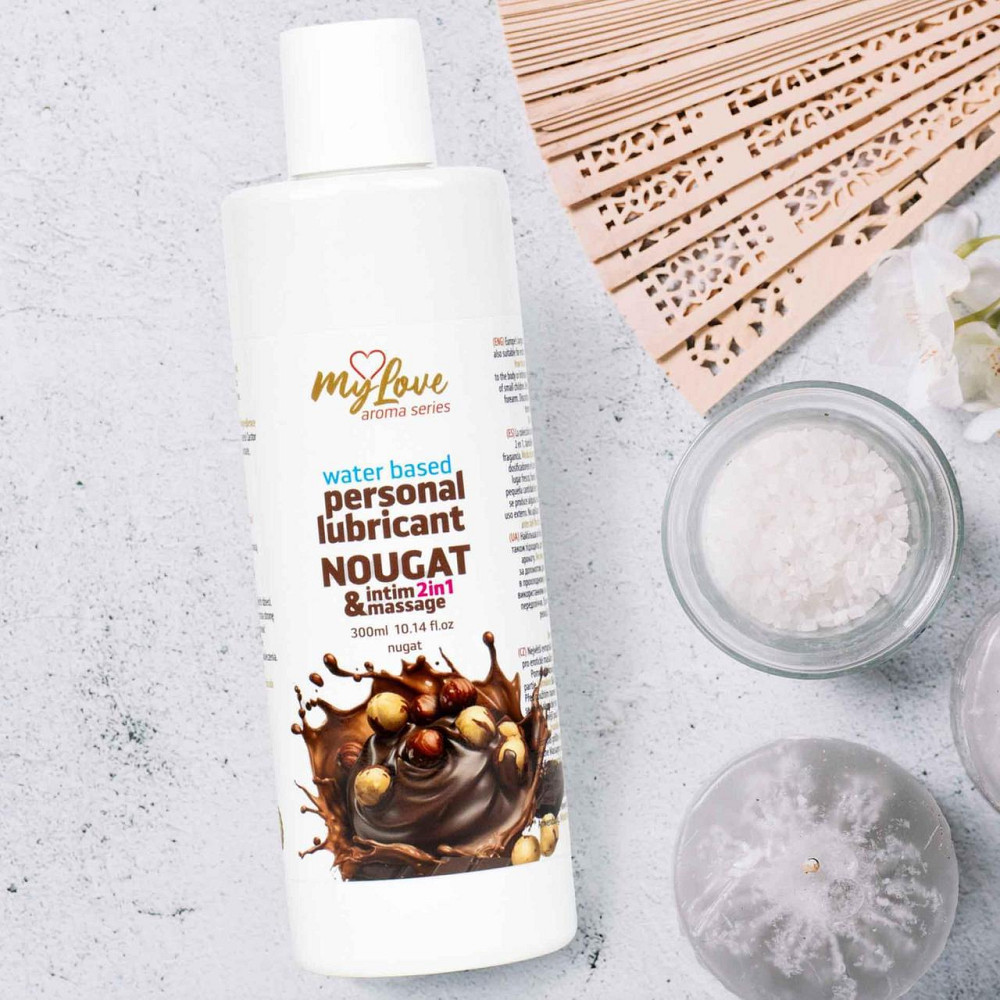 2в1 лубрикант та масажний гель - MyLove Aroma Series Intim&Massage Nougat, 300 мл Sex Aura Київ - фото 3