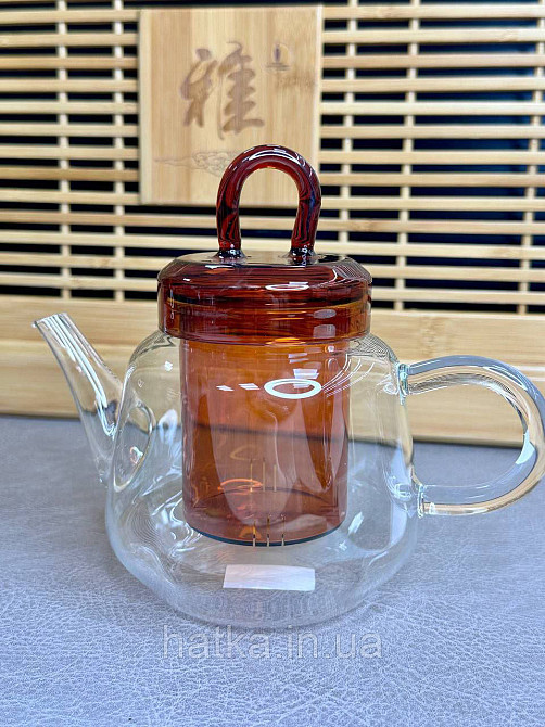 Чайник заварювальний Olens "Стайліш" 550 мл прозорий скляний для дому та ресторану 102-813 Київ - фото 1