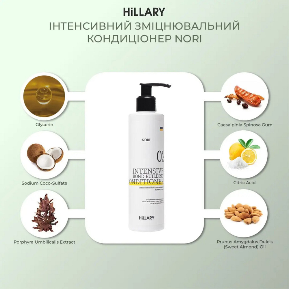 Інтенсивний зміцнювальний кондиціонер Hillary Nori Intensive Nori Bond Building Conditioner, 250 мл Київ - фото 5