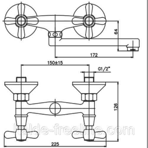 Смеситель для мойки настенный HAIBA DOMINOX 361 Харків
