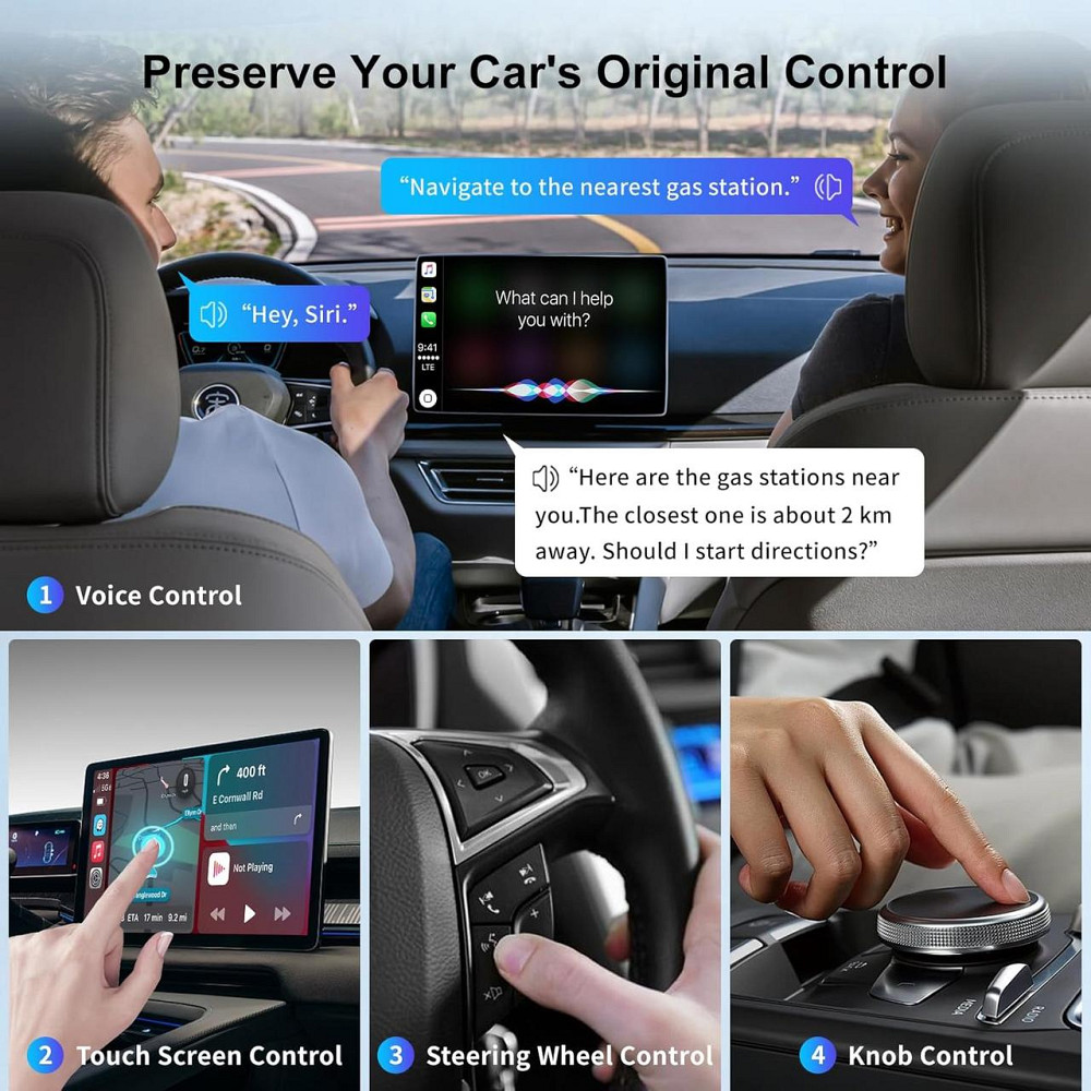 CarPlay бездротовий адаптер для iPhone iOS 10+, перехідник з дротового на бездротовий карплей для авто 2016+ з підсвіткою Київ - фото 5