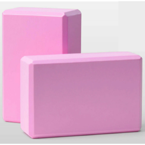 Блок для йоги, йога блок, кубик для фітнесу та розтяжки Profi рожевий 2 шт. Бровари - фото 1